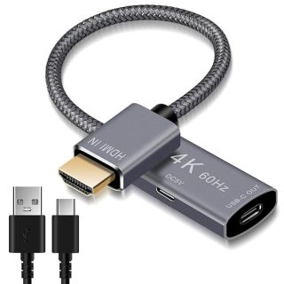 4K HDMI Male to USB-C Female Adapter - Thunderbolt 3 Converter for MacBook Pro & Surface