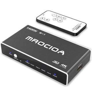 HDMI Switch 4K 5-Port Splitter with Remote - Supports PS5, Xbox, Apple TV, 2160P & 1080P