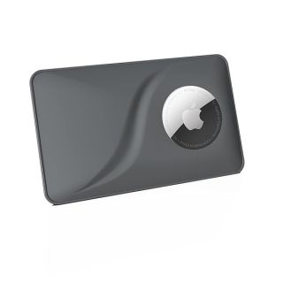 HLHGR Slim Wallet Case for AirTag Tracker - Anti-Lost Card Holder in Gray, Fits Credit Card Size for Purses