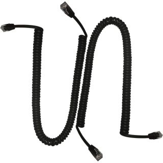 HPWFHPLF 6P6C Telephone Cords 2-Pack - 6-10ft Anti-Tangle RJ12 Coiled Cables for Landline Phones (Black)