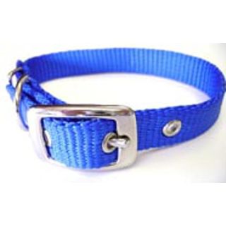 Hamilton 5/8-Inch by 16-Inch Single Thick Nylon Deluxe Dog Collar, Blue