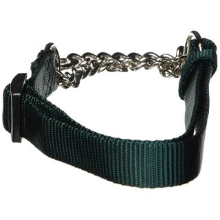 Hamilton Adjustable Combo Choke Dog Collar, Dark Green, Medium, 3/4" x 18-26"