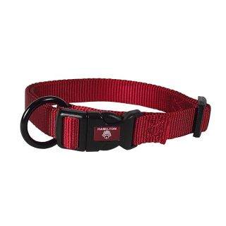 Hamilton Adjustable Nylon Dog Collar, Red, 1" x 18-26"