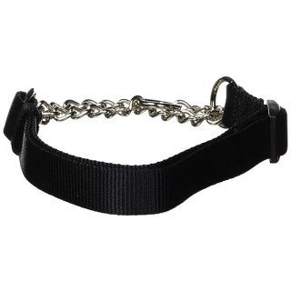 Hamilton Pet & Equine Hamilton 1 by 20 to 32-Inch Adjustable Combo Choke Dog Collar, Large, Chain and Black Nylon