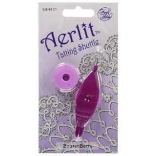 Handy Hands Aerlit Tatting Shuttle with 2 bobbins SHH431, Boysenberry, 1-Pack