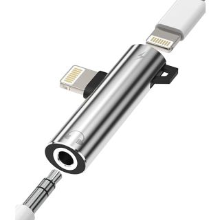 2-in-1 iPhone Headphone Adapter: Lightning to 3.5mm AUX Dongle for Charging & Audio - Compatible with iPhone 13, 12, 11, Pro Max, XS, 7, 8 Plus