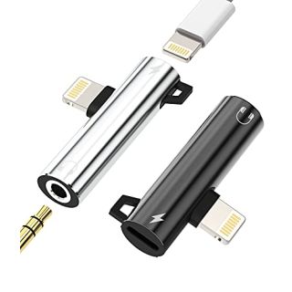 Lightning to 3.5mm Headphone Adapter & Charging Dongle for iPhone 11, 12, 13, XS, XR, iPad - Earbud Splitter Cable