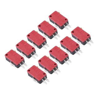 Hilitand 10Pcs Red 3Pins Start Push Button Micro Switch Replacement for Arcade Gaming Player