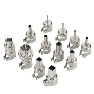 Hilitand 12pcs Steel Heat Gun Nozzles Kit for 850 Hot Air Soldering Station Repair Tool Accessory - Heat Resisting