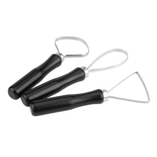 Hilitand 3pcs Pottery Clay Sculpting Tools Big Ceramic Loop Tool with Steel Flat Wire