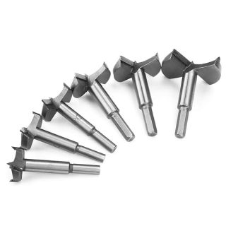 Hilitand Forstner Drill Bits Set, 6pcs 30/35/40/45/50/60mm High Strength Steel Flat Bits Drill Set Woodworking Hole Saw Wood Cutter Tool