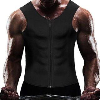 Hot Sauna Sweat Suits,Zipper Closure Tank Top Shirt for Weight Lost,Waist Trainer Vest Slim Belt Workout Fitness-Breathable