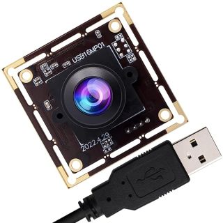 Hotpet 16MP USB Camera Module with 180 Degree Fisheye Lens Super HD 4608x 3456 IMX298 Sensor, Security USB Camera Board for Linux Windows Android Machine Vision Webcam HD Support UVC, Plug &amp; Play