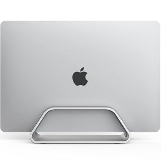 HumanCentric Vertical Laptop Stand for MacBook, Compatible with MacBook Pro Stand, MacBook Air Stand, Laptop Holder for Apple Laptop Desk Stand, Aluminum Laptop Vertical Stand, Silver MacBook Stand