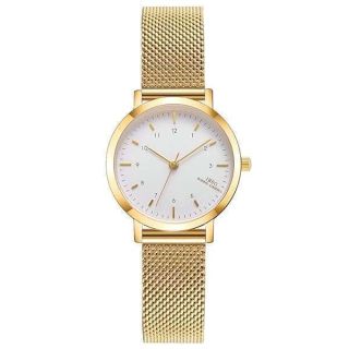 IBSO Women Stainless Steel Band Watches Ladies Quartz Wristwatches Waterproof Mesh Bracelet Watch Relogio Feminino (3639 Gold)