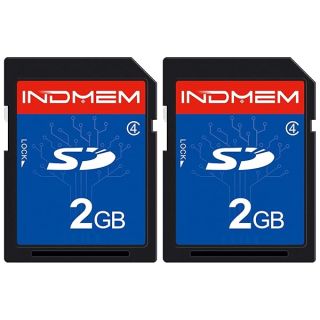 INDMEM 2 Pack SD Card 2GB Class 4 Flash Memory Card 2G SLC Stanard Secure Digital Cards (2PC)