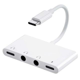 INVERSE NET Headphone Splitter Compatible with iPad,USB C Headphone Splitter,USB C to 3.5mm Audio Adapter and Charger with 60w Fast Charging Dongle Cable Compatible with 15, S24.