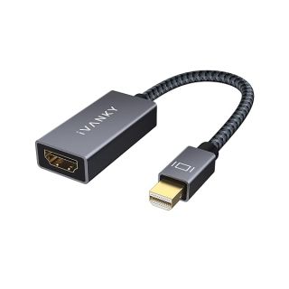 IVANKY Mini DisplayPort to HDMI Adapter, Mini DP(Thunderbolt) to HDMI Adapter, Gold-Plated Braided,Thunderbolt 2 to HDMI Compatible with MacBook Air/Pro, Microsoft Surface Pro/Dock, Monitor, Projector