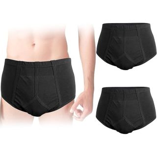 Incontinence Underwear for Men Washable 2-Pack Men’s Incontinence Underwear Cotton Reusable Urinary Mens Incontinence Briefs for Bladder Leakage Protection Leak Proof Underwear for Men, Medium