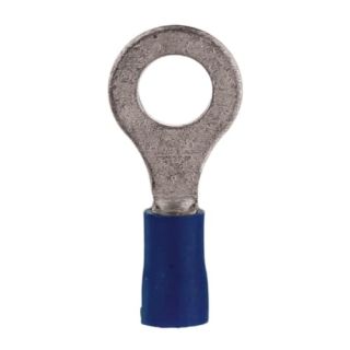 Install Bay Vinyl Terminal Ring Connector 16/14 Gauge 1/4 Inch 100 Pack Blue - BVRT14