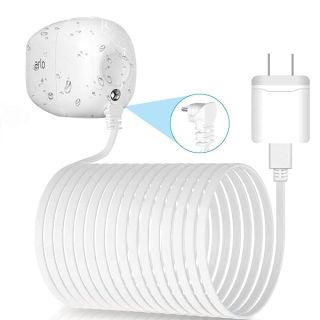 Itramax 20ft Right Angled Micro USB Cable & QC 3.0 Charger for Arlo Pro, Go & Security Light - Fast Outdoor Charging