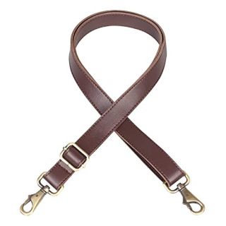 JAKAGO 140cm Universal Replacement PU Leather Shoulder Strap Adjustable Bag Strap with Metal Swivel Hooks for Crossbody Bag Briefcase Messenger Bag DIY Purse Making (Brown)