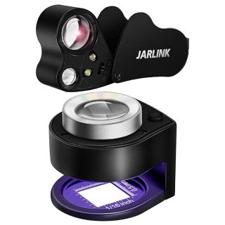 JARLINK 2 Pack Jewelers Loupe 30X 60X with LED & UV Light - Perfect for Gems, Jewelry, Coins & Stamps