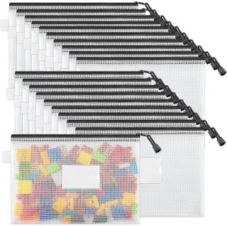 JARLINK 20 Pcs A4 Mesh Zipper Pouches - Waterproof Storage Bags for School, Office, Travel & Home Organization
