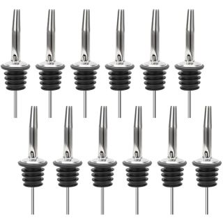 JBtek (12 Pack Stainless Steel Classic Bottle Pourers w/Tapered Spout