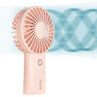 JISULIFE Handheld Portable Fan [20H Max Cooling Time] Mini Hand Fan, 4000mAh USB Rechargeable Personal Fan, Battery Operated Small Fan with 3 Speeds for Travel/Commute/Makeup/Office-Pink