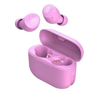 JLab Go Air Pop True Wireless Bluetooth Earbuds & Charging Case, Pink, Dual Connect, IPX4 Sweat Resistance, Bluetooth 5 Connection, 3 EQ Sound Settings Signature, Balanced, Bass Boost