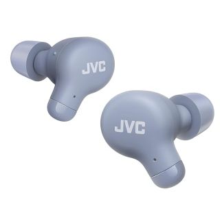 JVC New Marshmallow True Wireless Earbuds Headphones, Long Battery Life (up to 28 Hours), Sound with Neodymium Magnet Driver, Including Memory Foam Earpieces - HAA18TA (Blue), Compact