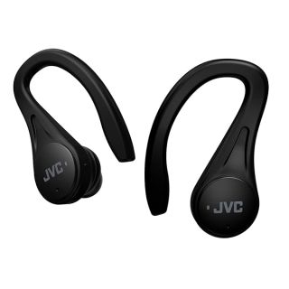 JVC Sport True Wireless Earbuds Headphones, Lightweight and Compact, Long Battery Life (up to 30 Hours), Sound with Neodymium Magnet Driver, Water Resistance (IPX5) - HAEC25TB (Black), Small