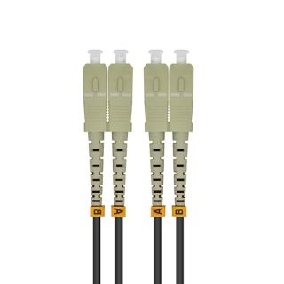 Jeirdus 200M SC to SC 10G OM3 Outdoor Armored Duplex 50/125 Fiber Optic Cable Jumper Optical Patch Cord Multimode 200Meters 656ft SC-SC