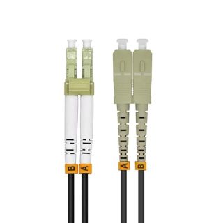 Jeirdus 20M LC to SC 10G OM3 Outdoor Armored Duplex 50/125 Fiber Optic Cable Jumper Optical Patch Cord Multimode 20Meters 65FT LC-SC