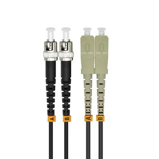 Jeirdus 40M SC to ST 10G OM3 Outdoor Armored Duplex 50/125 Fiber Optic Cable Jumper Optical Patch Cord Multimode 40Meters 132FT SC-ST