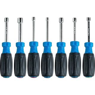 Jonard Tools ND-631 Nut Driver 7-Piece Set, Hex Nut Sizes 3/16", 1/4", 5/16", 11/32", 3/8", 7/16", 1/2" with 3" Hollow Shaft and Ergonomic Comfort Grip