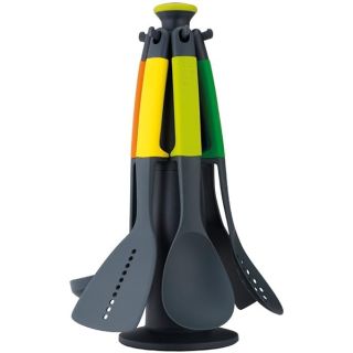 Joseph Joseph Elevate Carousel Nylon Kitchen Utensil Set with Rotating Storage Stand, 6-Piece, Rainbow