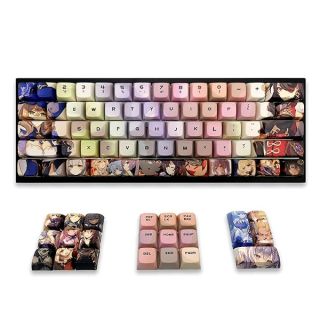 KEYOTIM Anime Keycaps - XDA Profile Keycap Set, Suitable for 61/64/66/68/87/104/108 Mechanical Keyboard, Full 109 Keys, PBT Japanese Keycap with Key Puller