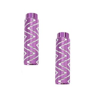 KOOBOOK 2Pcs Aluminum Alloy Bike Pedals Axle Foot Rest Pegs Bike Pegs BMX Pedals Rear Stunt Pegs Diameter 28mm Fit 3/8 inch Axles Purple