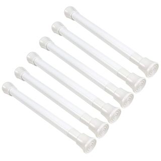 KXLIFE 6 Pack Spring Tension Curtain Rod, Cupboard Bars Rod (White, 7-12")