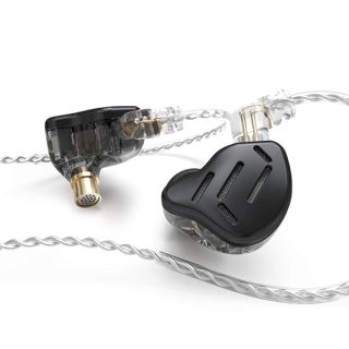 KZ Zax in-Ear Monitors, 16-Units Hybrid in Ear Earphones, HiFi Stereo Noise Isolating Sport IEM Wired Earbuds/Headphones with Detachable Cable for Musician Audiophile (without Mic, Black)