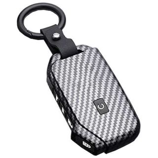 Key Fob Cover Case for Kia Models: Carbon Fiber 5-Button Keyless Entry Holder for Ceed, Cerato, Forte, NIRO & More