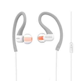 Koss KSC32iGry In-Ear Sport Clip Headphones, In-Line Microphone, Sweat Resistant, Lightweight, Grey