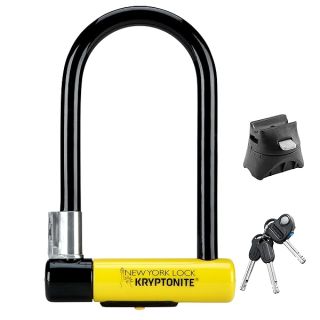 Kryptonite New York Standard Bike U-Lock, Heavy Duty Anti-Theft, 16mm Shackle with Mounting Bracket and Keys, Ultimate Security for Bicycles E-Bikes Scooters