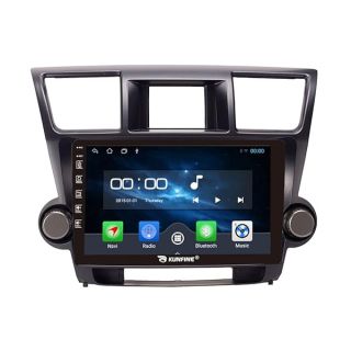 Kunfine Car Android Navigation Stereo GPS Radio Reverse Camera Display 10" IPS Touchscreen Headunit Tablet Pad Media Player for Toyota Highlander 2007-2014, if Applicable Quad Core 1G+16G