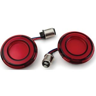 Upgrade Your Ride: Kuryakyn 2906 Tracer LED Rear Turn Signal Conversions - Bullet Style, 1157 Red Lens Pair