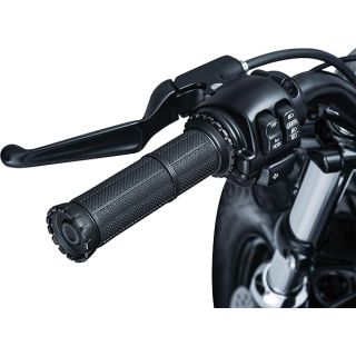 Kuryakyn 3582 Riot Handlebar Grips for Throttle and Clutch, Dual Cable Throttle Control: 1996-2019 Harley-Davidson Motorcycles, Satin Black, 1 Pair