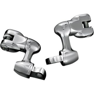 Kuryakyn 4556 Motorcycle Foot Control Component: 2" Adjustable Lockable Offset Footpeg Mounts with Male Mount Adapters, Chrome, 1 Pair