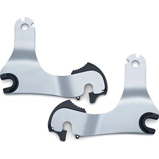 Kuryakyn 7093 Multi-Purpose Driver/Passenger Seat Backrest Component: Quick Release Mounts for 2014-19 Harley-Davidson Touring Motorcycles, 1 Pair, Chrome